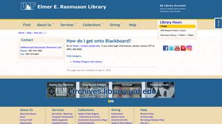 How do I get onto Blackboard? | Elmer E. Rasmuson Library