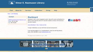 Blackboard | Elmer E. Rasmuson Library