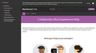 Collaborate Ultra Experience Help | Blackboard Help