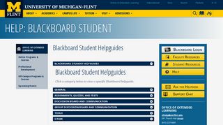 Help: Blackboard Student | University of Michigan-Flint