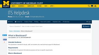 UM-Flint | What is Blackboard?