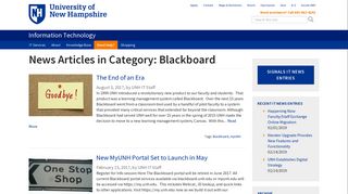 Blackboard | Information Technology - University of New Hampshire