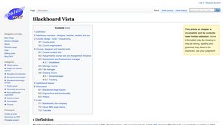 Blackboard Vista - EduTech Wiki