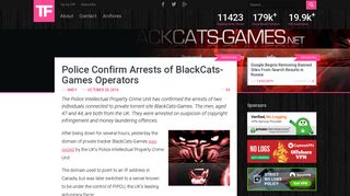 Police Confirm Arrests of BlackCats-Games Operators - TorrentFreak