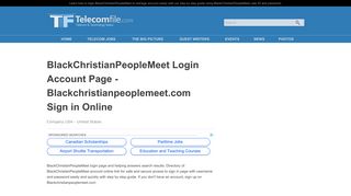 BlackChristianPeopleMeet Login Account Page - TelecomFile