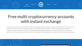 Online cryptocurrency wallet with instant exchange - Cryptonator