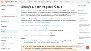 Blackfire.io for Magento Cloud | Magento 2 Developer Documentation