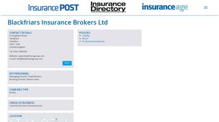 Blackfriars Insurance Brokers Ltd - Insurance Directories