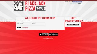 Blackjack Pizza Online Ordering | Log In