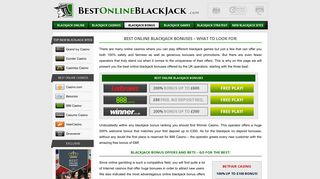 Blackjack Bonus – The Best No Deposit Offers Online 2019