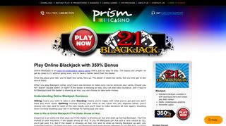 Play Blackjack Online with 350% Sign-up Bonus | Prism Casino