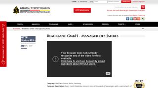 Blacklane GmbH - Manager des Jahres | Stevie Awards