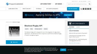 Blackout Rugby API | ProgrammableWeb