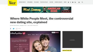 Where White People Meet, the controversial new dating site ... - Vox