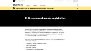 Online Account Access Registration | BlackRock