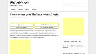 How to access your Blacksun webmail login - www.blacksun.ca