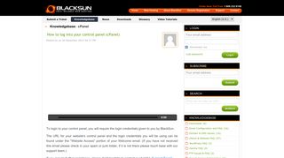 How to log into your control panel (cPanel) BlackSun