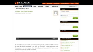 Changing your cPanel Password BlackSun