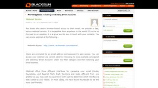 Webmail Service BlackSun