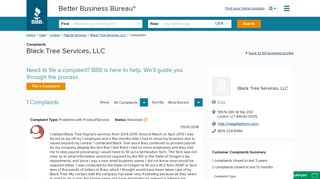 Black Tree Services, LLC | Complaints | Better Business Bureau® Profile
