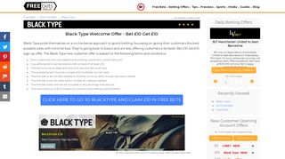 Black Type | Bet £10 Get £10 Welcome Offer | FREEbets.org.uk