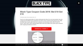 Black Type Coupon Code: Bet £10, Get £10 in February 2019