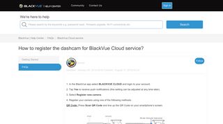 How to register the dashcam for BlackVue Cloud service? – BlackVue ...
