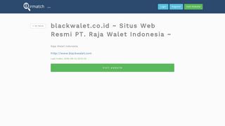 blackwalet.co.id ~ Situs Web Resmi PT. Raja Walet Indonesia - Dirmatch
