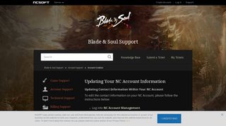 Updating Your NC Account Information – Blade & Soul Support