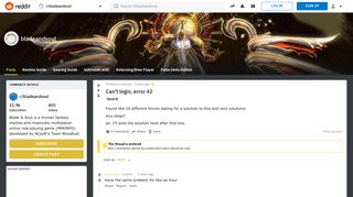 Can't login, error 42 : bladeandsoul - Reddit