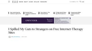 I Spilled My Guts to Strangers on Free Internet-Therapy Sites - Elle