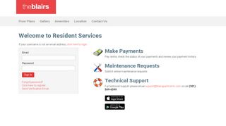 Login to Blair East Resident Services | Blair East - RENTCafe