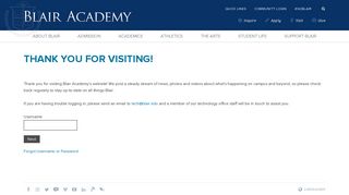 Login - Blair Academy
