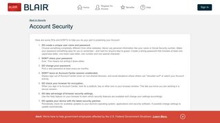 Blair Credit Card - Account Security - Comenity
