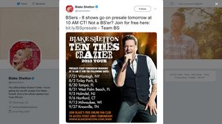 Blake Shelton on Twitter: 