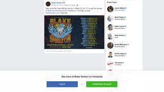 Blake Shelton -   Sign up for the Team BS fan club by... | Facebook