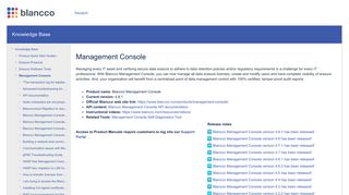 Management Console - Knowledge Base - Global Site - Blancco Support