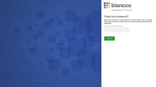 Forgot password - Blancco Management Console