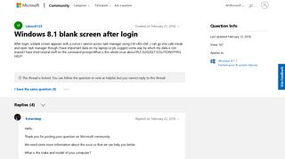Windows 8.1 blank screen after login - Microsoft Community