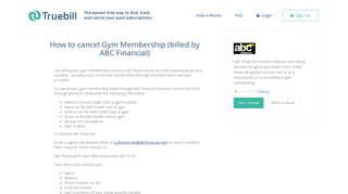 Cancel Gym Membership (billed by ABC Financial) - Truebill