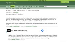 Is there a catch to this Health Club membership? - fitness ...