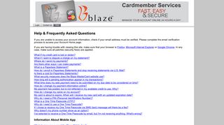 FAQs | Blaze Mastercard Credit Card