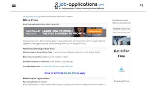 Blaze Pizza Application, Jobs & Careers Online - Job-Applications.com