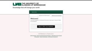 Sign In - University of Alabama at Birmingham Scholarships