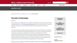 Faculty Credentials - Valdosta State University