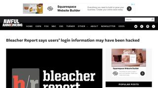 Bleacher Report says users' login information may have been hacked