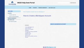 How to Create a Blendspace Account - MGSD Help Desk Portal