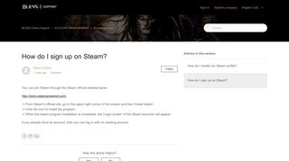 How do I sign up on Steam? – BLESS Online Support