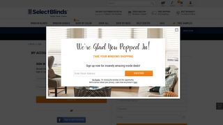Returning Customer Account Login Page | SelectBlinds.com