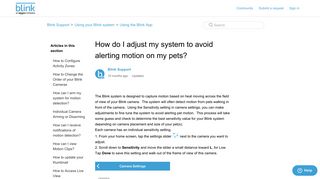 How do I adjust my system to avoid alerting motion on ... - Blink Support